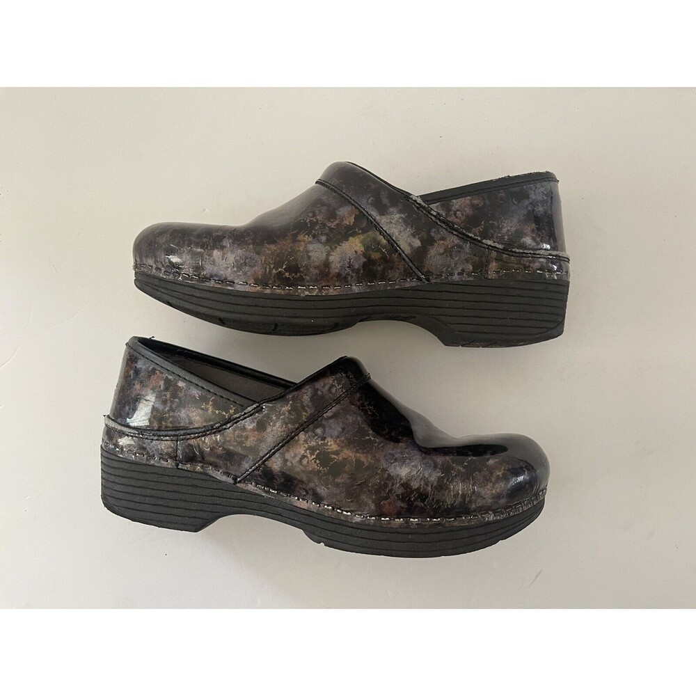 Dansko‎ Color Wash Patent Nurse Clogs Shoes Women Sz 39 US 9 Brush Strokes - Picture 8 of 9